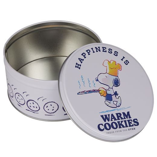PEANUTS FÉM TÁROLÓDOBOZ Ø13,5 CM, 'HAPPINESS IS WARM COOKIES'