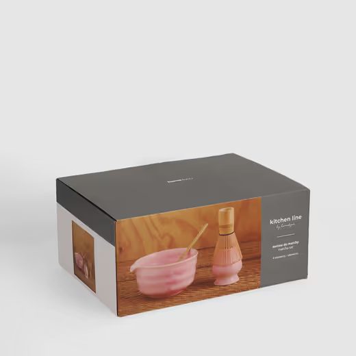 HOME & YOU KERÁMIA MATCHA KÉSZÍTŐ SZETT 4 RÉSZES , RÓZSASZÍN