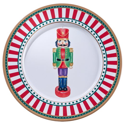 XMAS FÉM TÁNYÉR Ø33CM , DIÓTÖRŐ