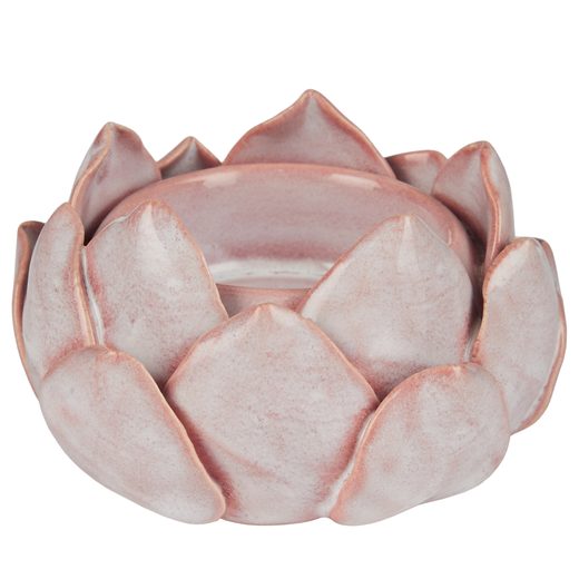 BLOSSOM KERÁMIA GYERTYATARÓ , RÓZSASZÍN