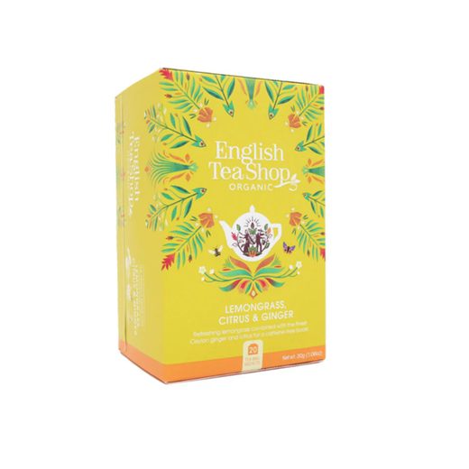 ENGLISH TEA SHOP BIO TEA, CITROMFŰ & GYÖMBÉR & CITRUS 20 FILTER