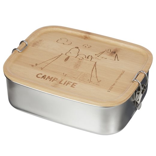 PEANUTS ROZSDAMENTES ACÉL UZSONNÁSDOBOZ, CAMP LIFE