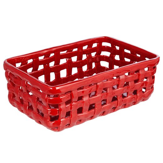 CRAFT KERÁMIA KOSÁR  28X18CM, PIROS