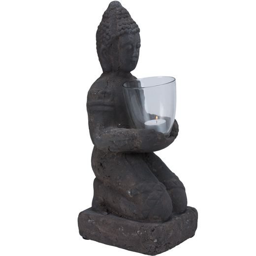 BUDDHA MÉCSESTARTÓ SZOBOR 14.5X18X44.5CM