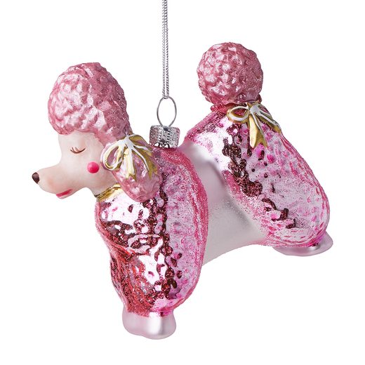 HANG ON ÜVEG KARÁCSONYFADÍSZ, PINK USZKÁR