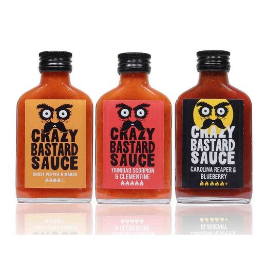 CRAZY BASTARD CSÍPŐS SZÓSZ SZETT 3 X 100 ML,  PIROS