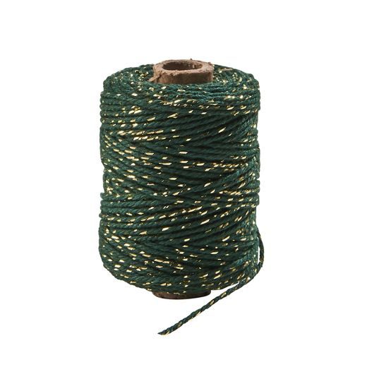 COTTON TWIST SPÁRGA, ZÖLD-ARANY 50M