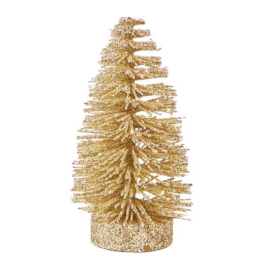 X-MAS DEKOR FENYŐ CSILLÁMOS ARANY, 12 CM