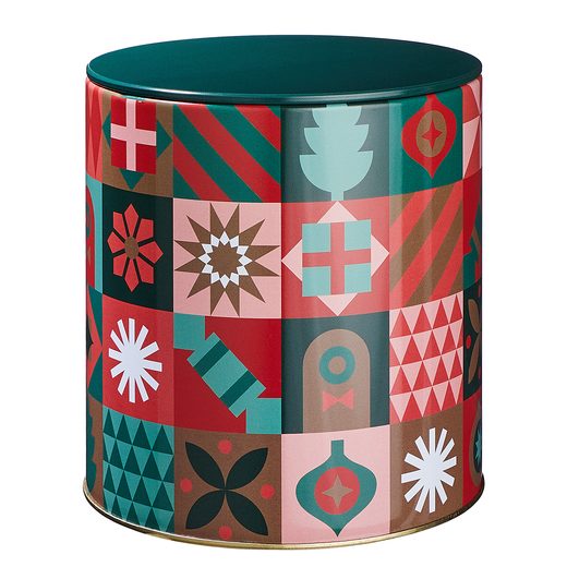 COOKIE JAR FÉM TÁROLÓDOBOZ PIROS-ZÖLD, Ø13,5 CM