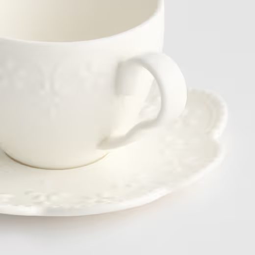 HOME & YOU KÁVÉSCSÉSZE ALJJAL FEHÉR 180 ML