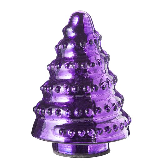 X-MAS ÜVEG FENYŐ 10 CM ,LILA