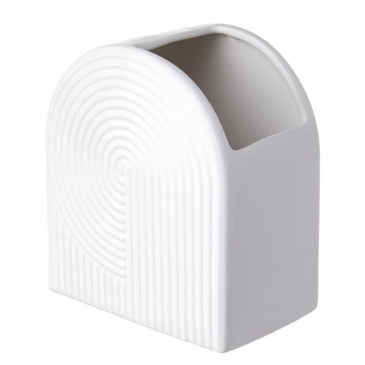 CURVE VÁZA, FEHÉR 14CM
