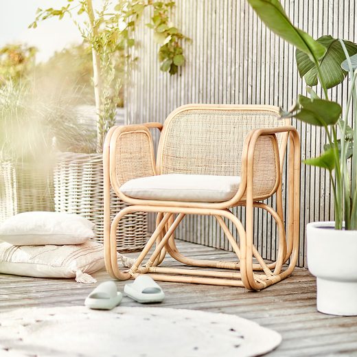 BEYOND BALI RATTAN FOTEL PÁRNÁVAL