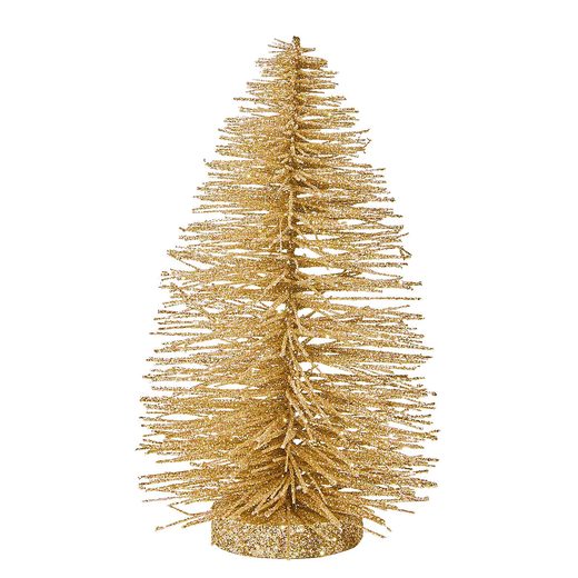 X-MAS DEKOR FENYŐ CSILLÁMOS ARANY 22 CM