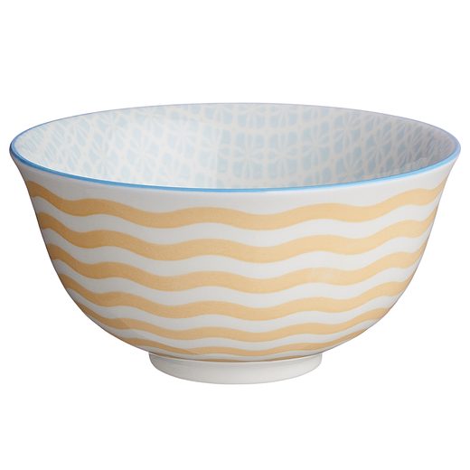 ORNAMENTS TÁLKA 240ML, VILÁGOSKÉK-SÁRGA