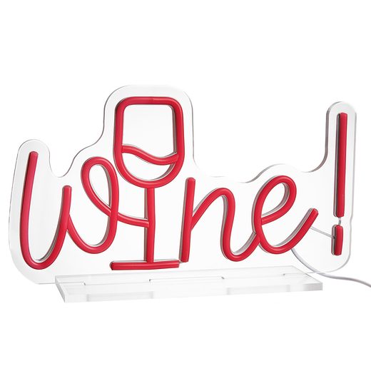 NEON VIBES LED LÁMPA USB KÁBELLEL, WINE 33 X 19CM