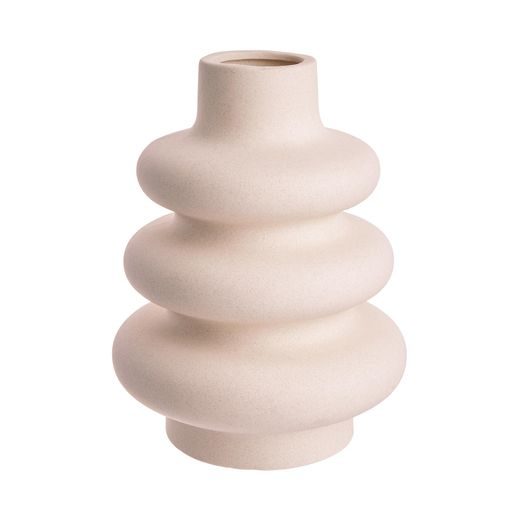 CURVES KŐKERÁMIA VÁZA, KRÉMSZÍN 24CM