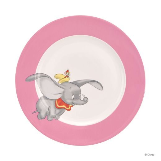 DISNEY TÁNYÉR DUMBO, FEHÉR/RÓZSASZÍN Ø 20,2 CM