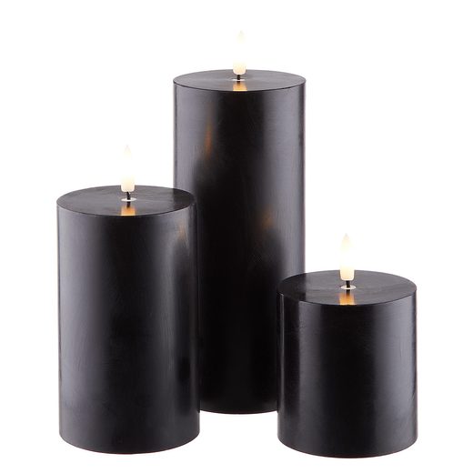 NORDIC LIGHT LED GYERTYA TÁVIRÁNYÍTÓVAL, FEKETE 3 DARAB