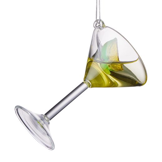 HANG ON ÜVEG KARÁCSONYFADÍSZ, MARTINI KOKTÉL