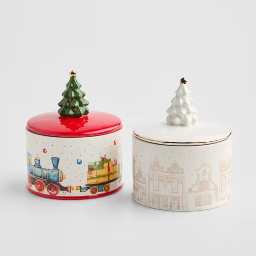 HOME & YOU KERÁMIA TÁROLÓ FENYŐFA FEHÉR 15,5X19,5CM