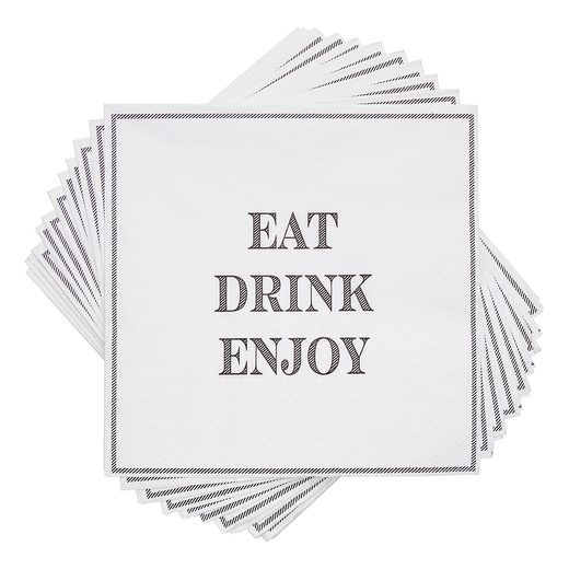 APRÈS PAPÍRSZALVÉTA, "EAT, DRINK, ENJOY" 33 X 33 CM