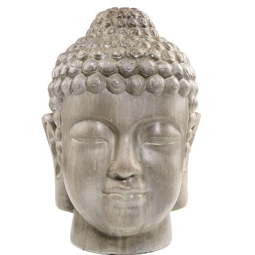 BUDDHA FEJ ANTIK SZÜRKE 33X29.5X41.5CM