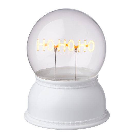 GLOW BALL DEKOR GÖMB LED FÉNNYEL, "HOHOHO" 14 CM
