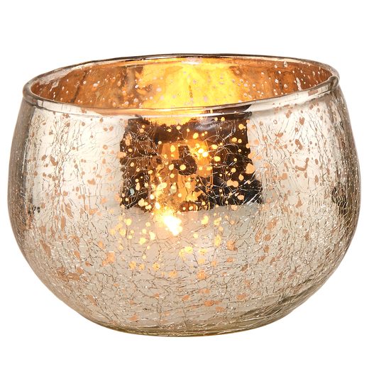 DELIGHT KEREK MÉCSESTARTÓ, EZÜST ANTIK