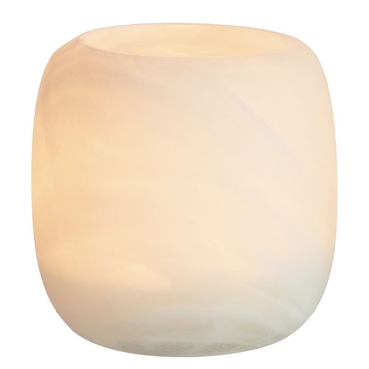 WHITE FLURRY ÜVEG MÉCSESTARTÓ, FEHÉR 9CM