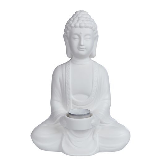 BUDDHA SZOBOR MÉCSESTARTÓVAL 23 CM