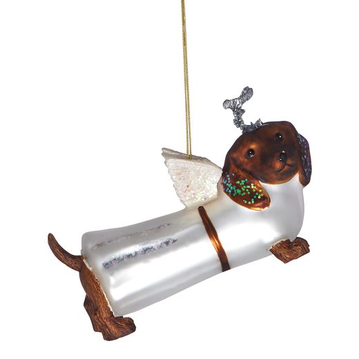 HANG ON ÜVEG KARÁCSONYFADÍSZ TACSKÓ, 13CM