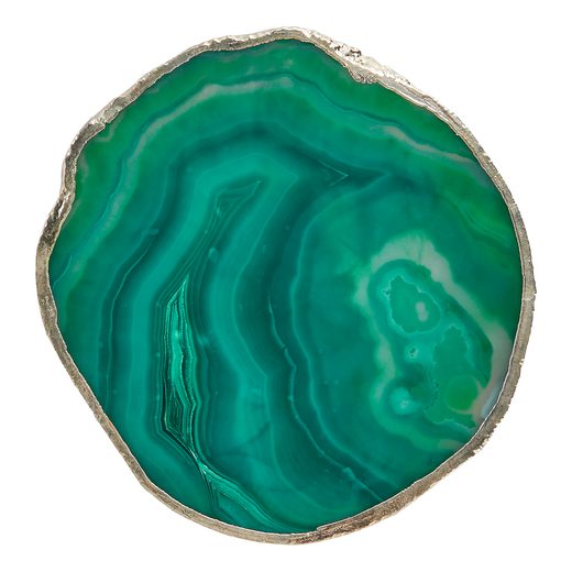 CRYSTAL POHÁRALÁTÉT ARANY SZEGÉLLYEL, SMARAGDZÖLD 10X10 CM