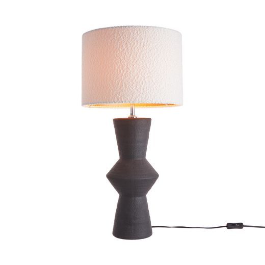 FREJA ASZTALI LÁMPA KERÁMIA TALPPAL, FEKETE-FEHÉR 70 CM