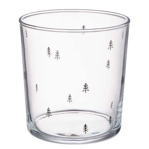 TREES VIZES POHÁR FENYŐFA MINTÁVAL, FEKETE 380ML