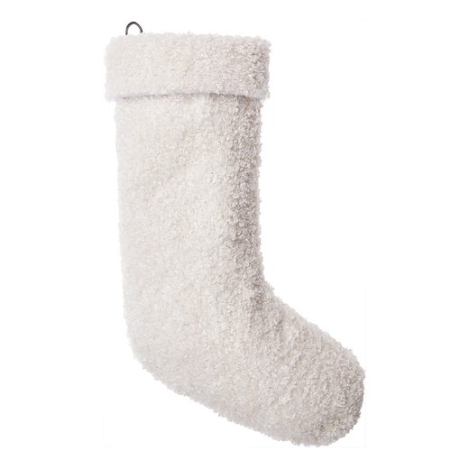 X-MAS PLÜSS KARÁCSONYI ZOKNI, XL KRÉMSZÍN