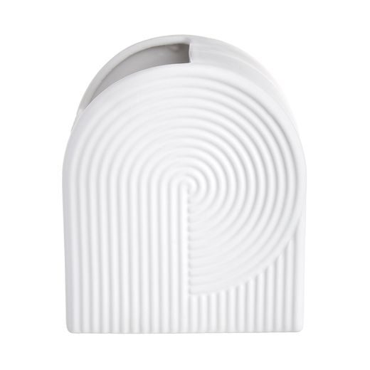 CURVE VÁZA, FEHÉR 14CM