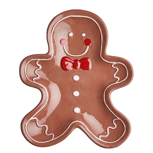 SWEET X-MAS DEKOR TÁNYÉR 19 X 16 CM, MÉZESKALÁCS FIGURA