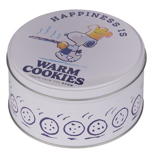 PEANUTS FÉM TÁROLÓDOBOZ Ø13,5 CM, 'HAPPINESS IS WARM COOKIES'