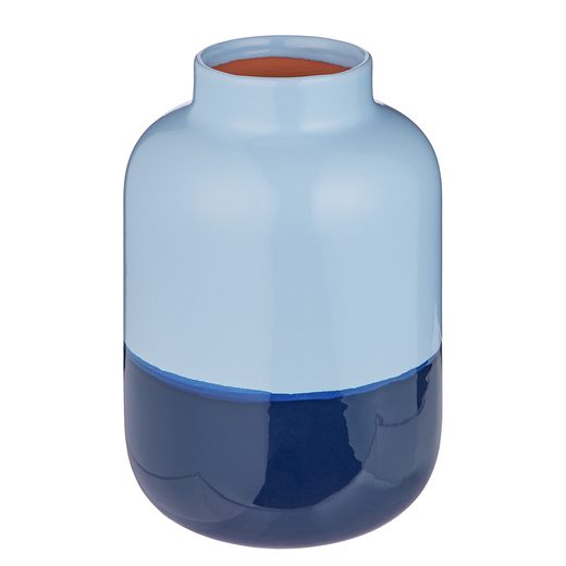 TWO TONE VÁZA 22 CM, VILÁGOSKÉK-SÖTÉTKÉK