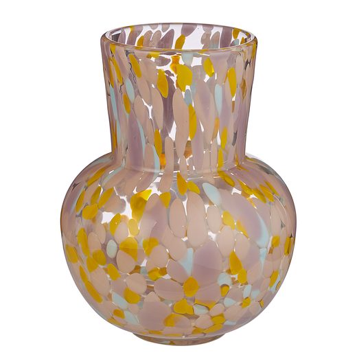 CONFETTI VÁZA, RÓZSASZÍN-SÁRGA 23 CM