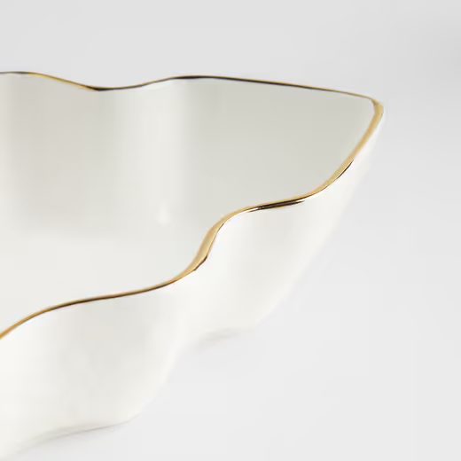 HOME & YOU TÁLKA ARANY SZEGÉLLYEL, 20X21CM, FENYŐFA