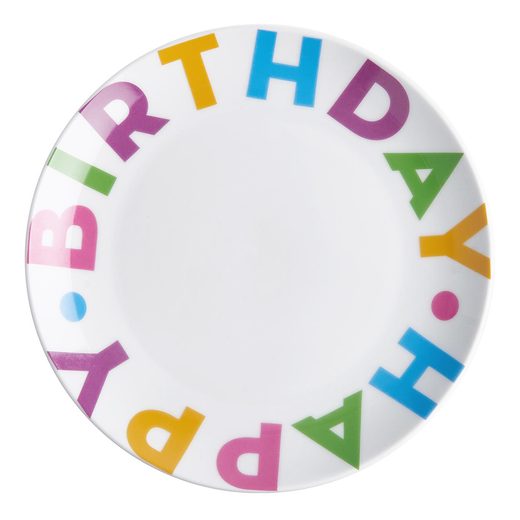 HAPPY BIRTHDAY KISTÁNYÉR Ø 20 CM, SZÍNES