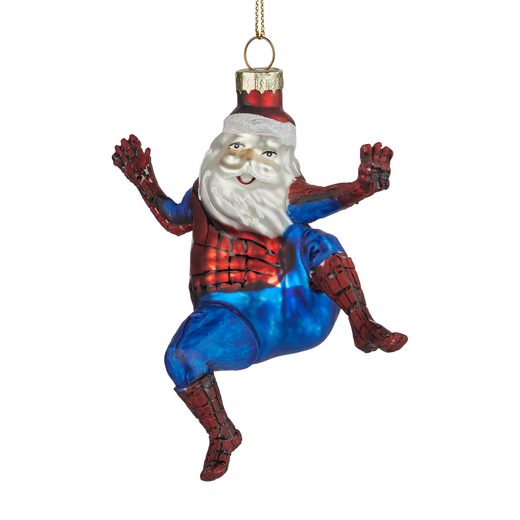 HANG ON ÜVEG KARÁCSONYFADÍSZ, SPIDER SANTA
