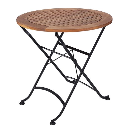 PARKLIFE ÖSSZECSUKHATÓ KERTI ASZTAL, NATÚR-FEKETE Ø75 CM