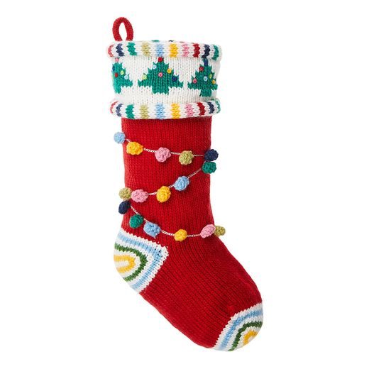 X-MAS KÖTÖTT KARÁCSONYI ZOKNI, FENYŐFÁK