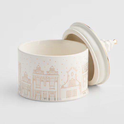 HOME & YOU KERÁMIA TÁROLÓ FENYŐFA FEHÉR 15,5X19,5CM