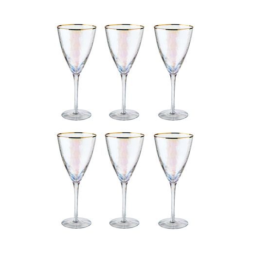 SMERALDA BOROS POHÁR ARANY SZEGÉLLYEL 400ML, 6 DB-OS KÉSZLET