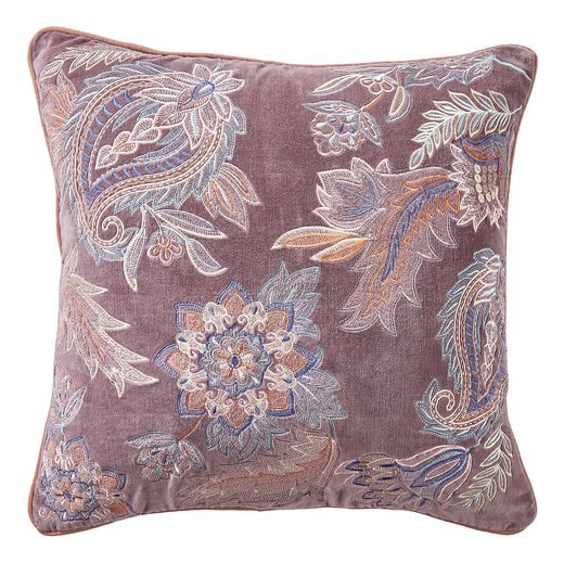 BOHEMIAN PÁRNA HÍMZÉSSEL, BARNA 50 X 50 CM