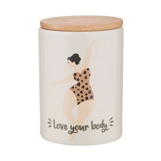 QUEEN IT TÁROLÓDOBOZ BAMBUSZ TETŐVEL, LOVE YOUR BODY 700ML